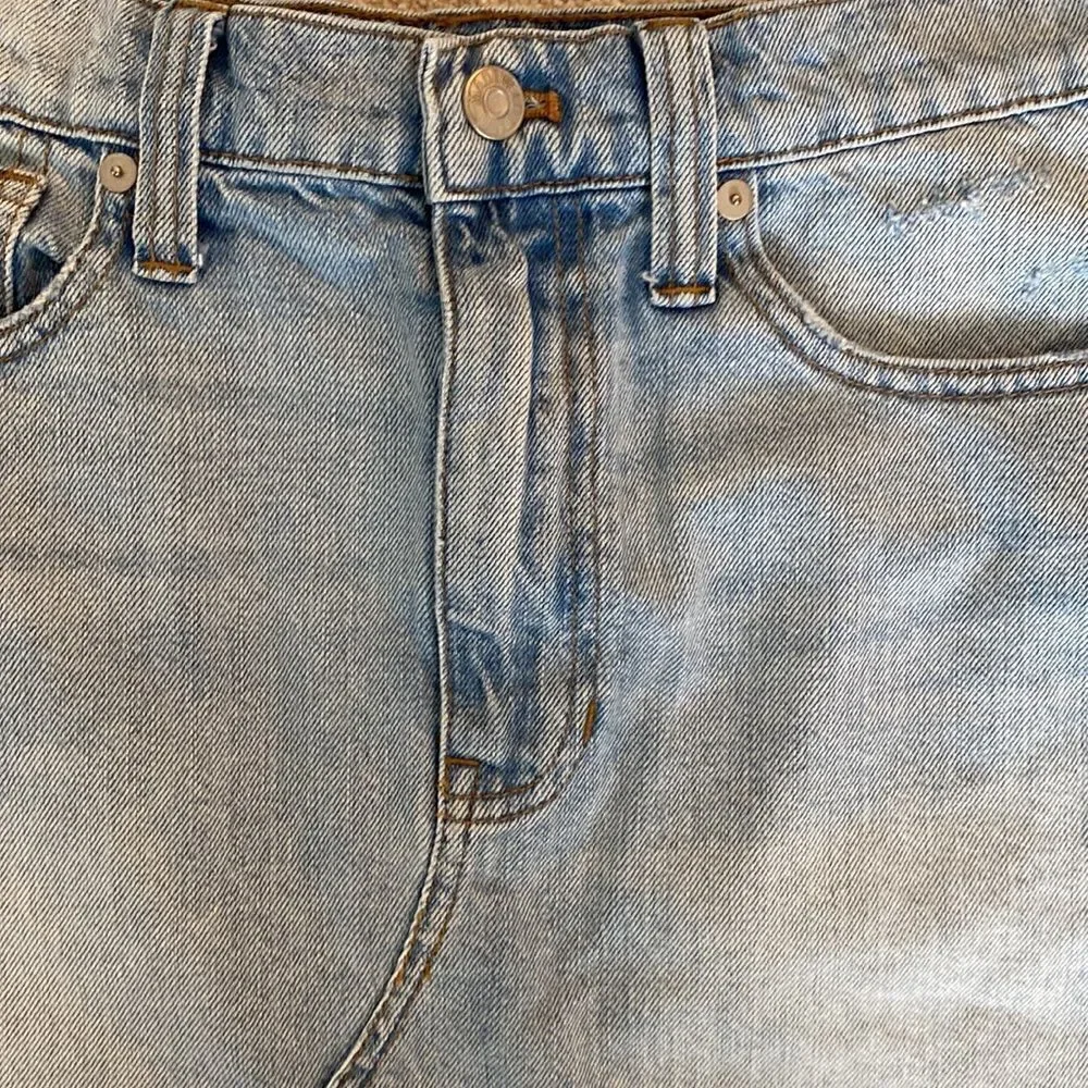 Madewell Rigid Denim A-Line Skirt Cut Out Edition Raw Hem Size 27